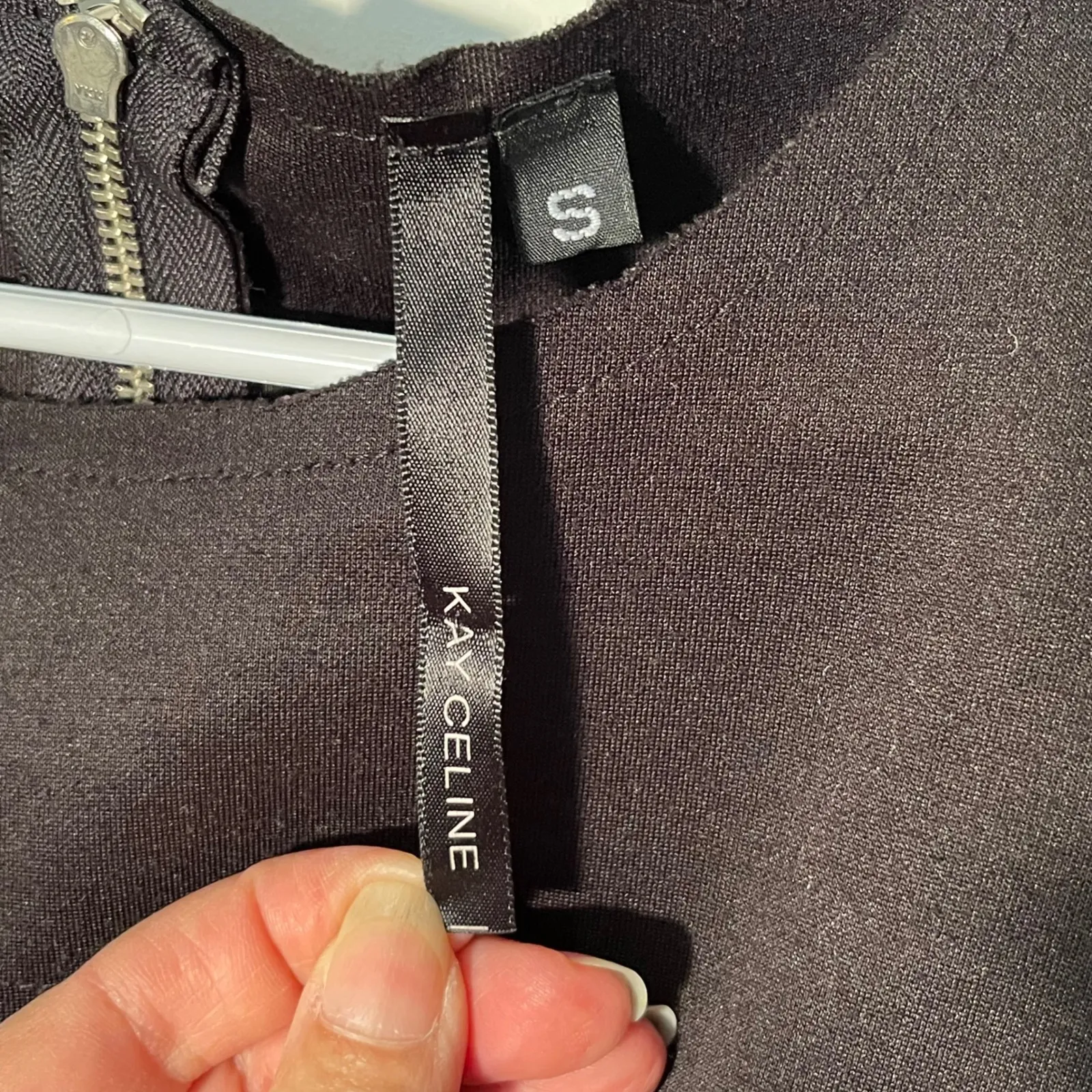 KAY CELINE Black Sleeveless Asymmetrical Tunic Design Zipper Women Size Small - Image 4