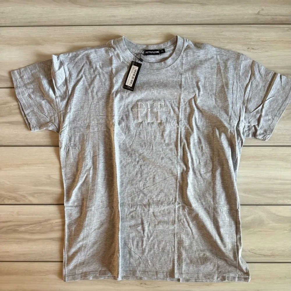 PrettyLittleThing Embroidered Tee Grey XL NWT IN PACKAGE - Image 6