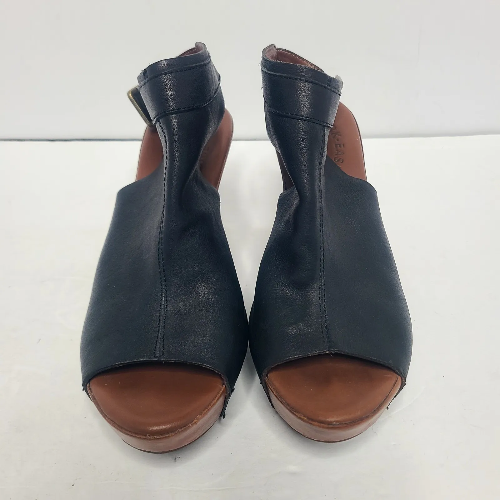 Kork Ease Berit 8 Wedge Slingback Platform Black Brown Sandal‎ Bootie Leather - Image 4