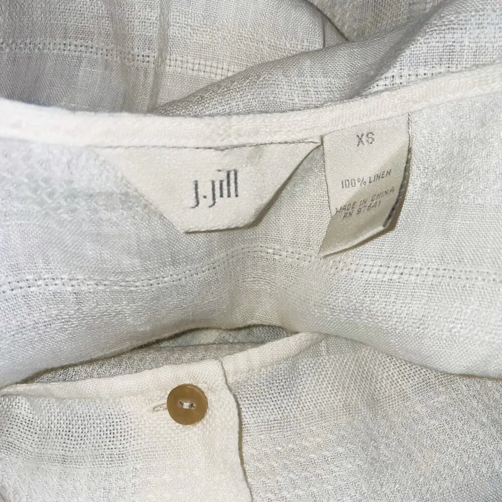 J Jill linen button front sleeveless elastic waist tank - Image 2