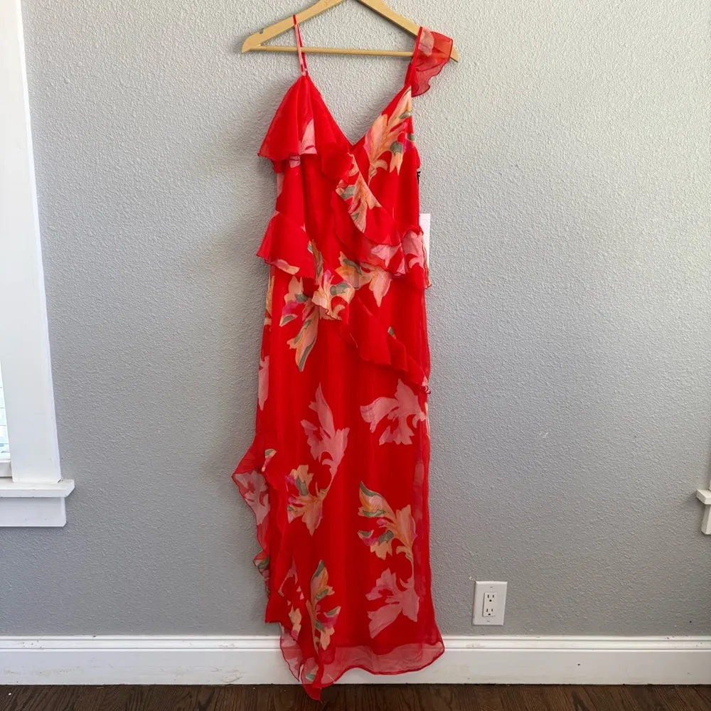 Future‎ Collective Jenne Naylor Floral Ruffle Maxi Size Small NWT Red - Image 2