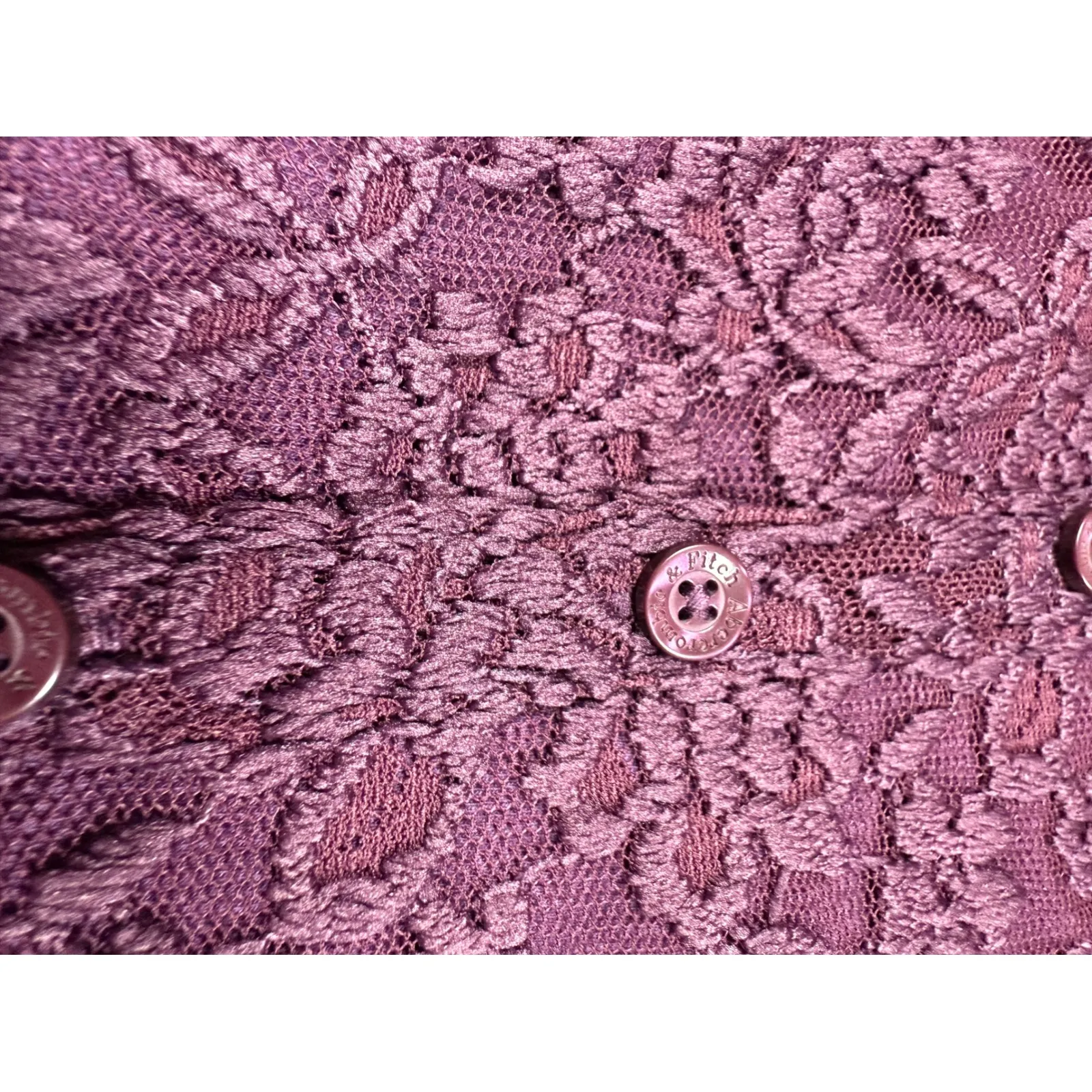 Abercrombie & Fitch Lace Top‎ Square Neck Long Sleeve Sweetheart Purple S - Image 4