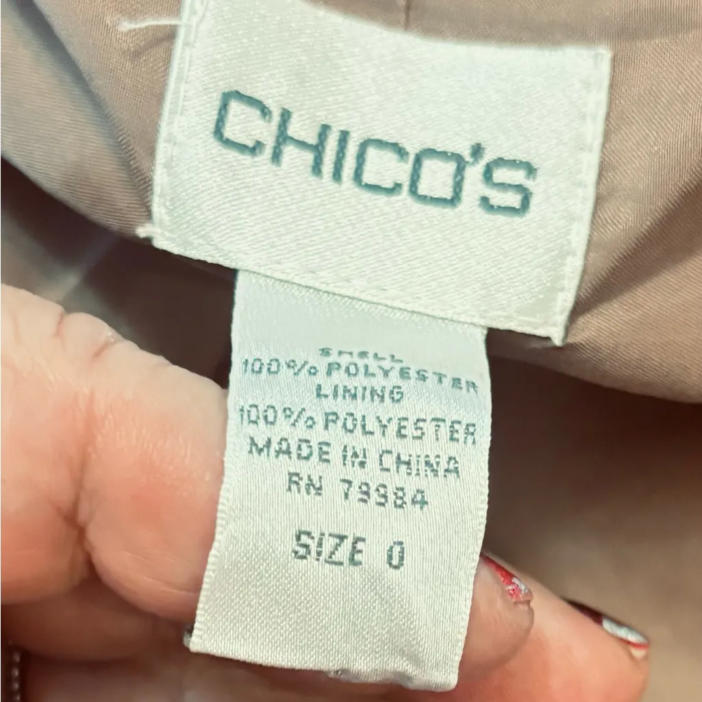 Chicos faux suede blazer women’s embellished
Beige/gold jacket - Image 8