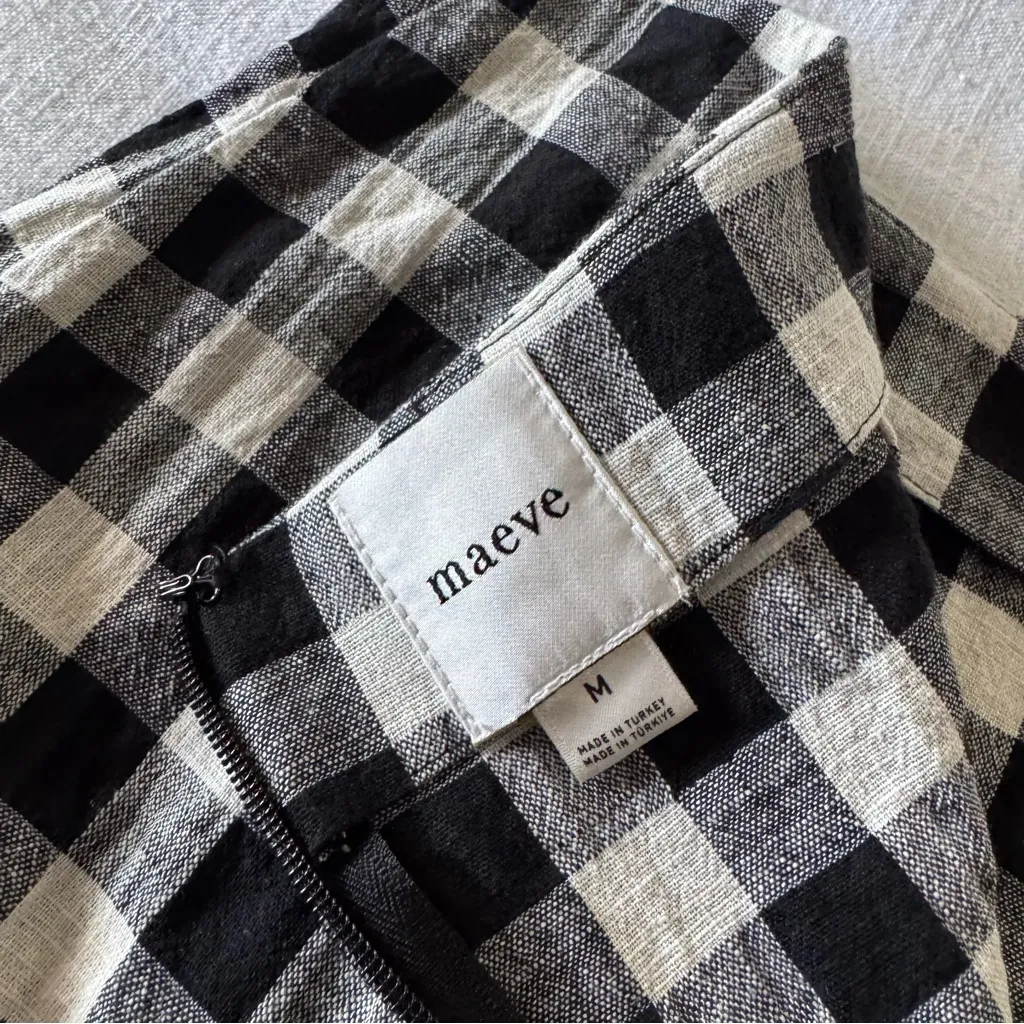 Maeve Linen Blend Gingham Mini Skirt, Medium - Image 9