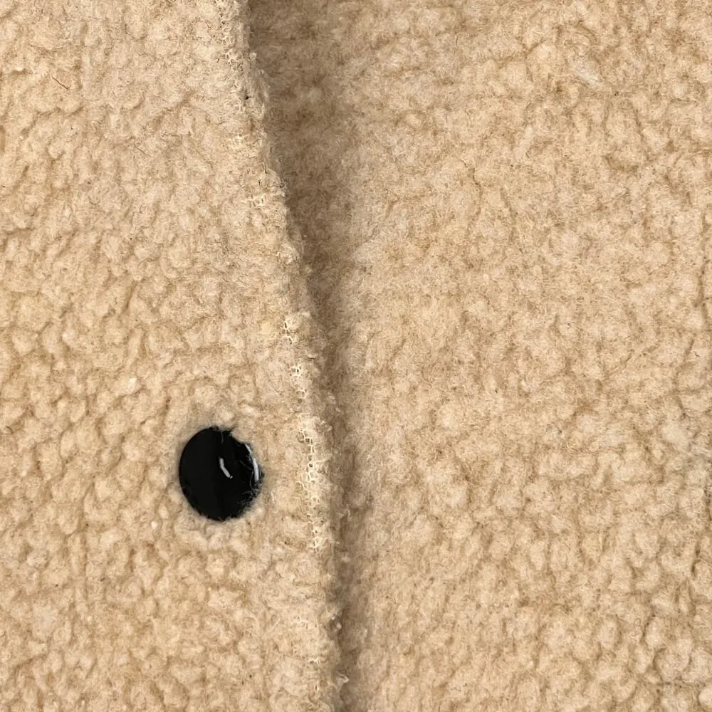 Movint Colorblock Raglan Sleeve Fleece Bomber Jacket L Black Tan Teddy Size L - Image 5