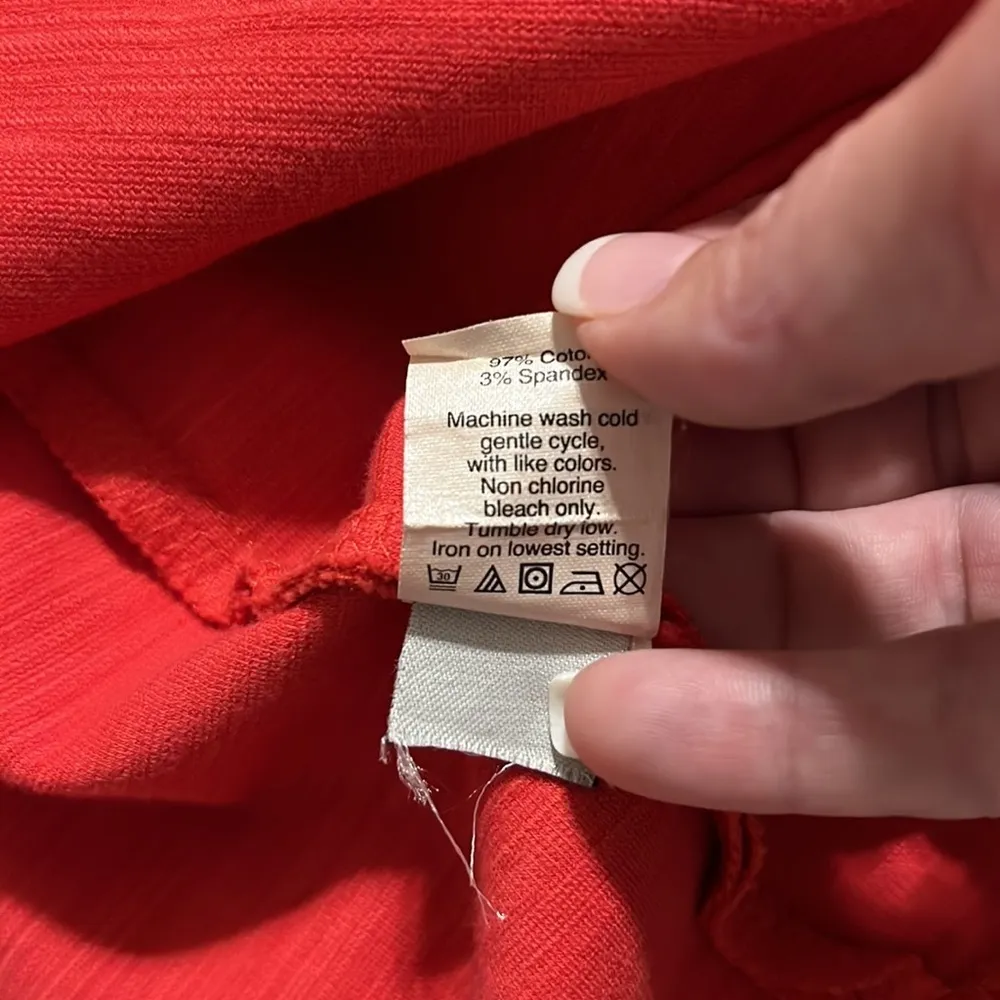 Madewell XS womens fit and flare dress sleeveless coral salmon color has pockets - Image 7