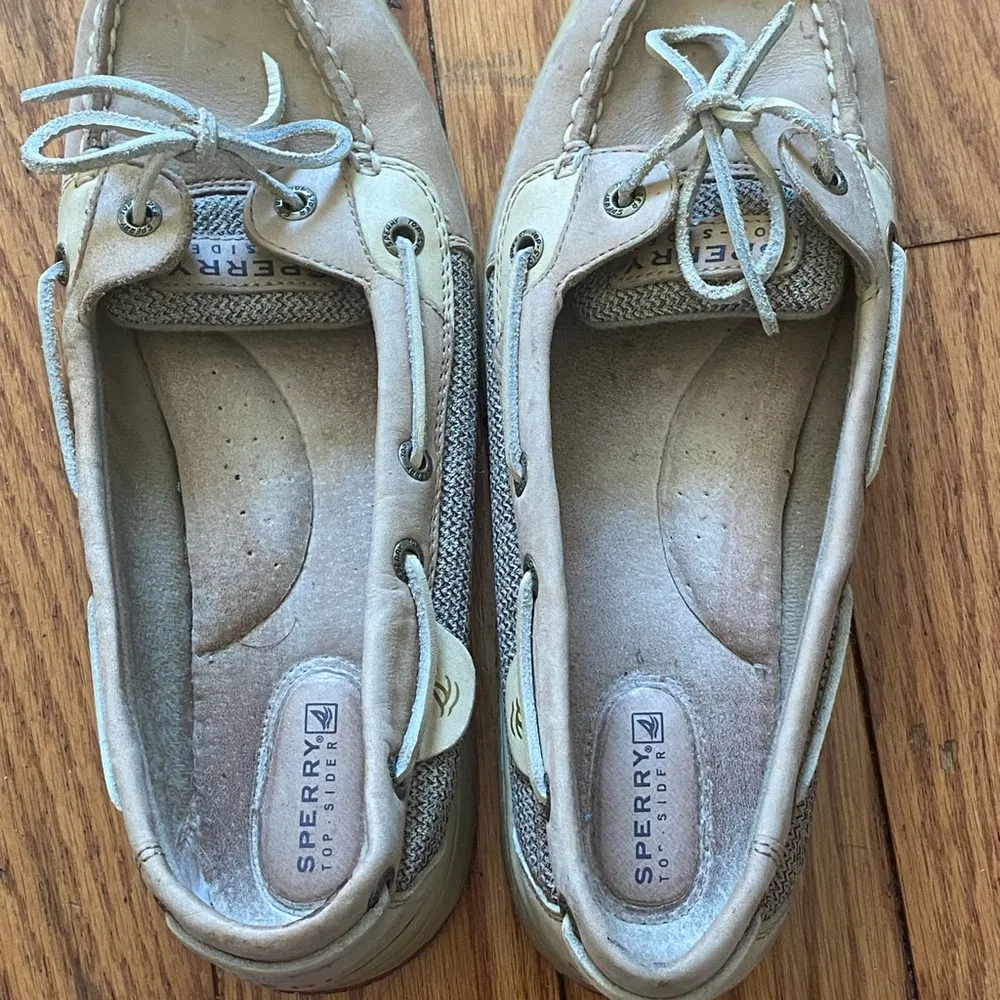 Women's Sperry Top-Sider 9102047 Angelfish Tan Beige Leather Boat Shoes Size 8.5 - Image 3