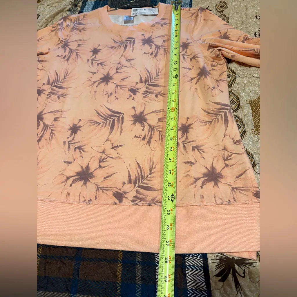 Jockey Women's Long Sleeve Pullover French Terry Crew Neck Sweatshirt NWT Orange Size XL - Image 6