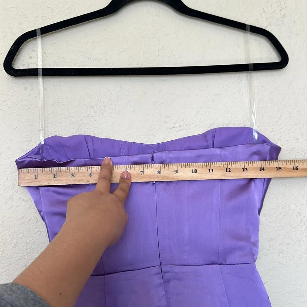 House of CB SANTANA VIOLET SATIN STRAPLESS CORSET‎ MIDI DRESS NWOT size S - Image 11