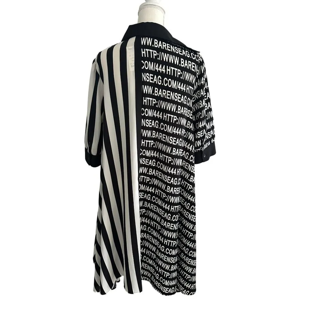 WHY Black White Striped Tunic Dress Size M NEW with tags Size M - Image 5