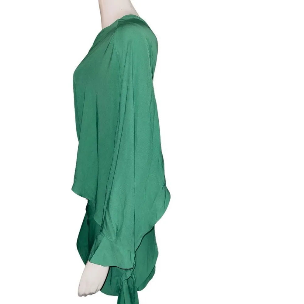 NWT Green  Asymmetrical Mini dress Sz Medium - Image 5