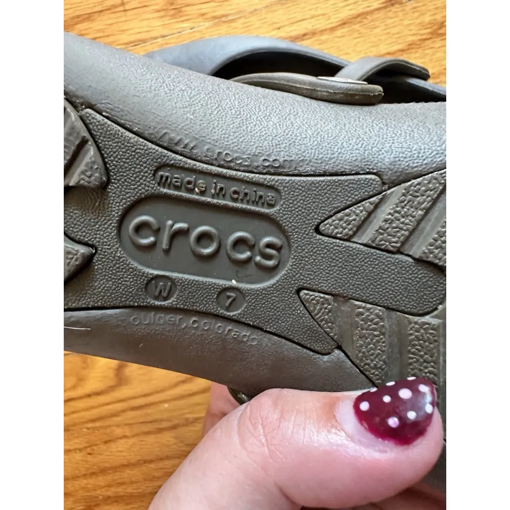 Crocs Alice Womens Size 7 Grey Mary Jane Non Slip Work Shoes Comfort Clogs - Image 10
