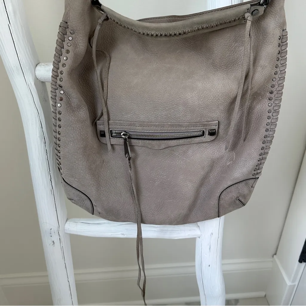 Rebecca Minkoff Gray Hobo Bag Genuine Leather - Image 2