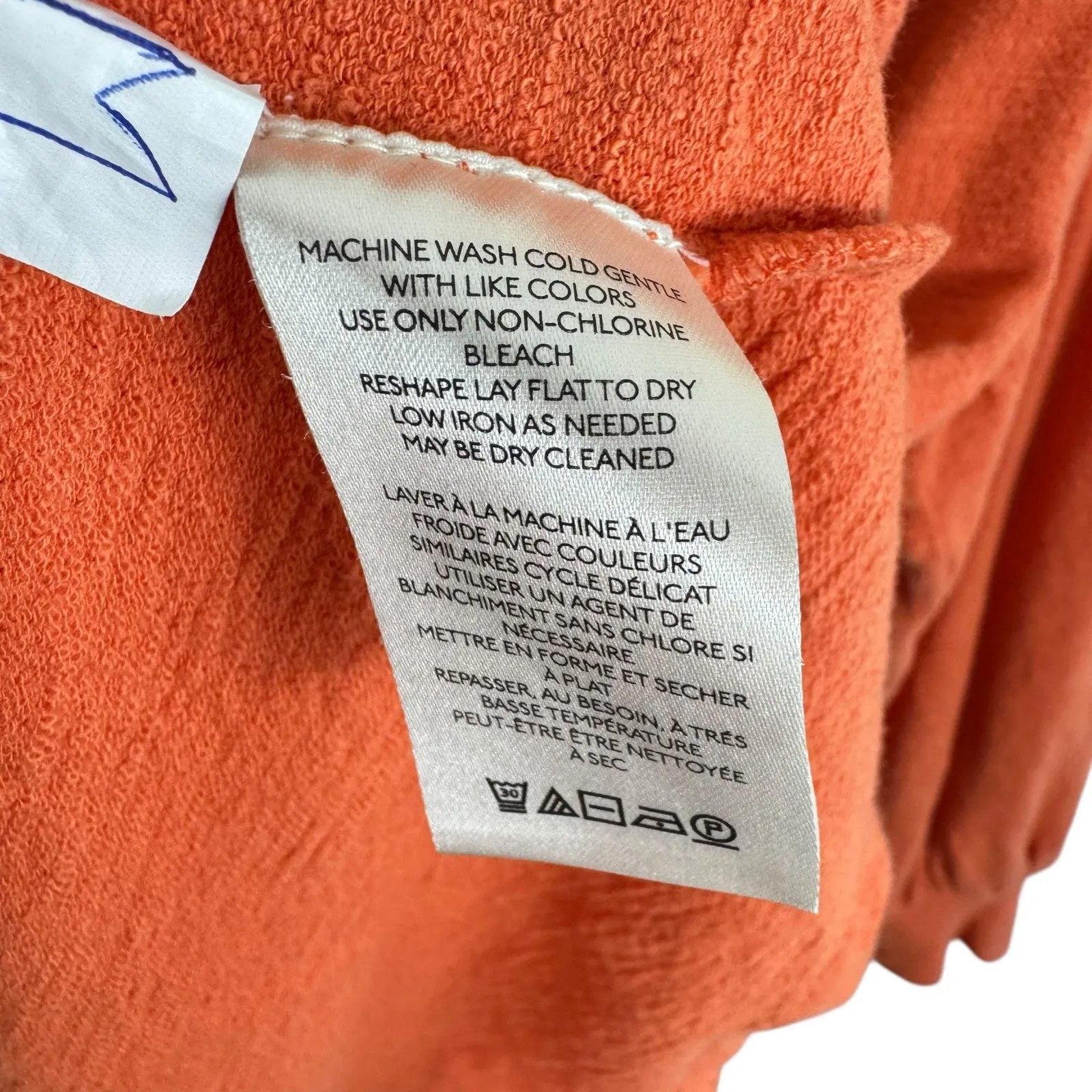 Pilcro By Anthropologie 100% Cotton Tangerine‎ Baby Doll Peplum Blouse Size M Orange Size M - Image 8