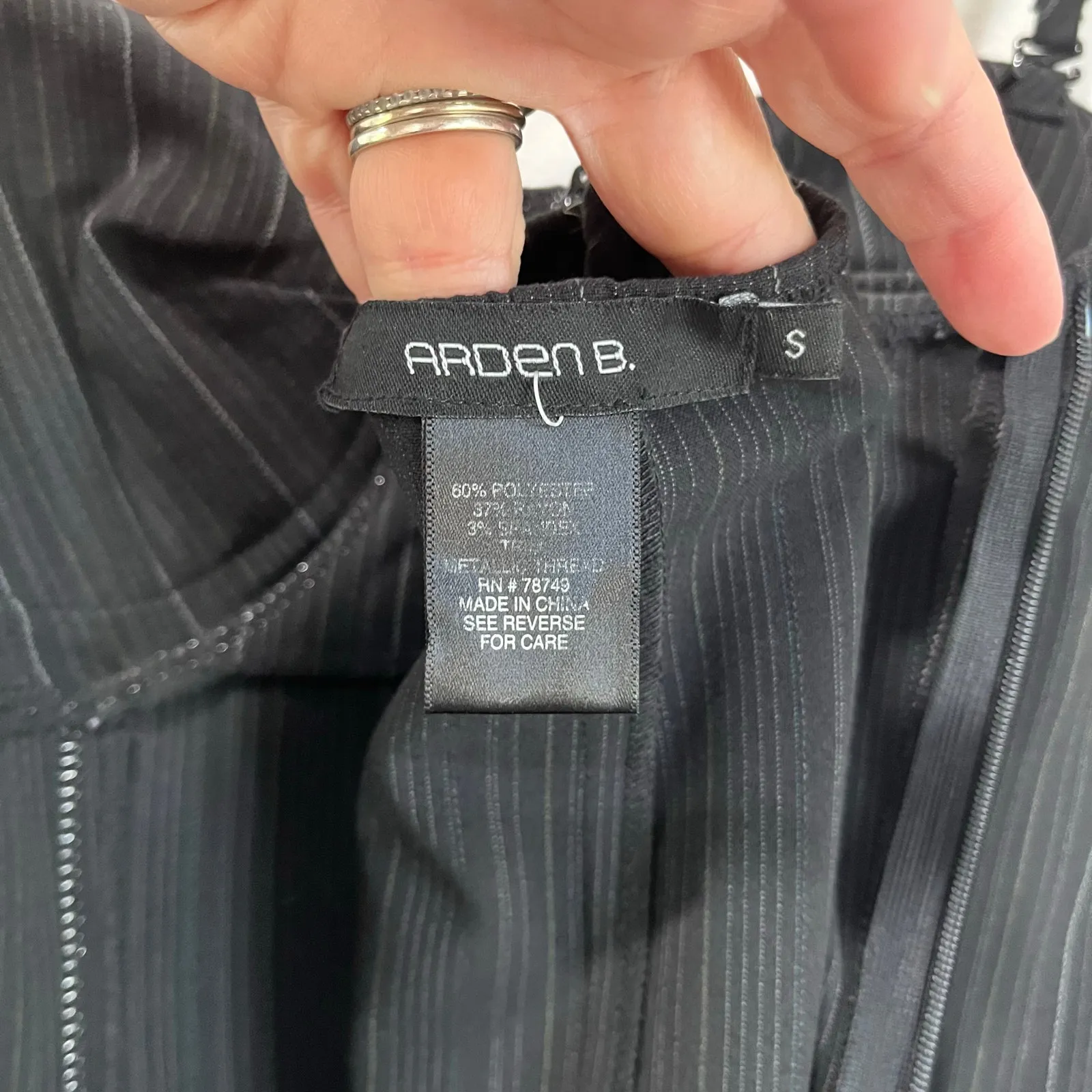 Arden B Black Pinstripe Midi Dress Office Siren Y2K Party Sz S - Image 6