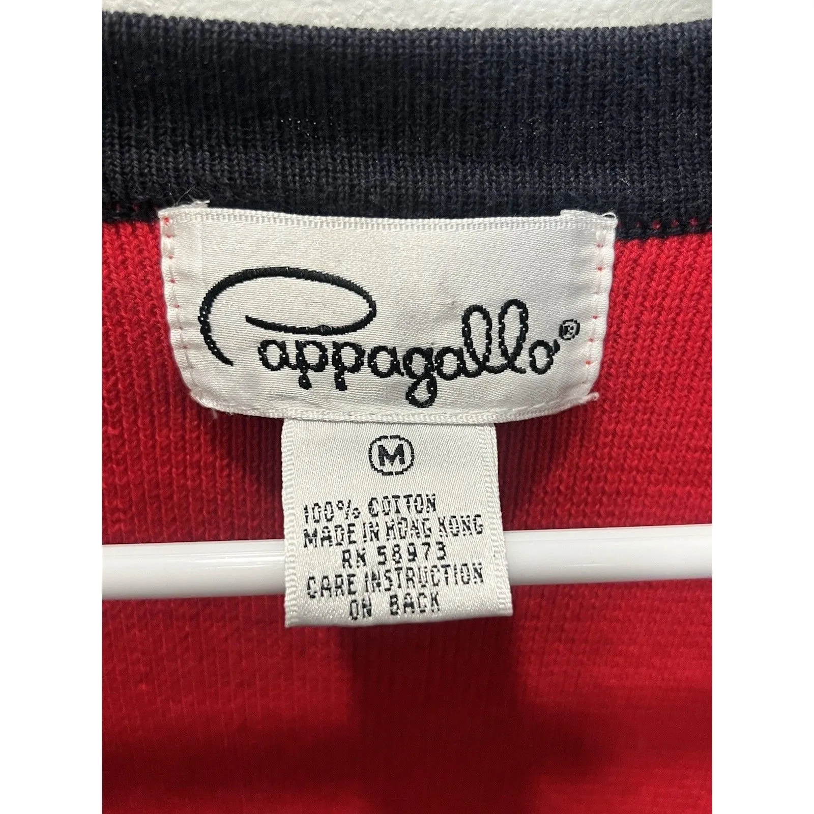 Cappagallo Cardigan Women's Vintage 80s Sz M Nautical Red Blue Gold shoulder Pad Size M - Image 4