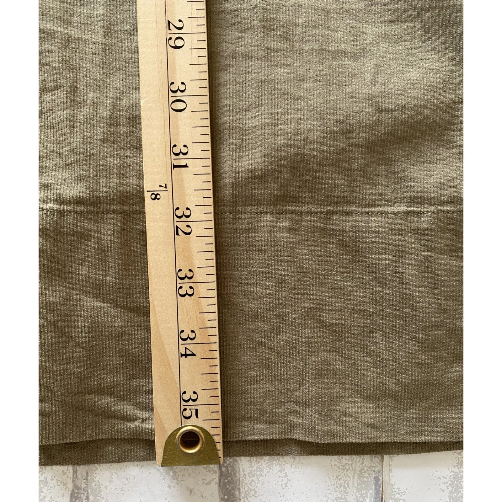 Everlane the Cotton Weave Collarless Shirtdress Khaki Olive Green Button Sz 10 - Image 6