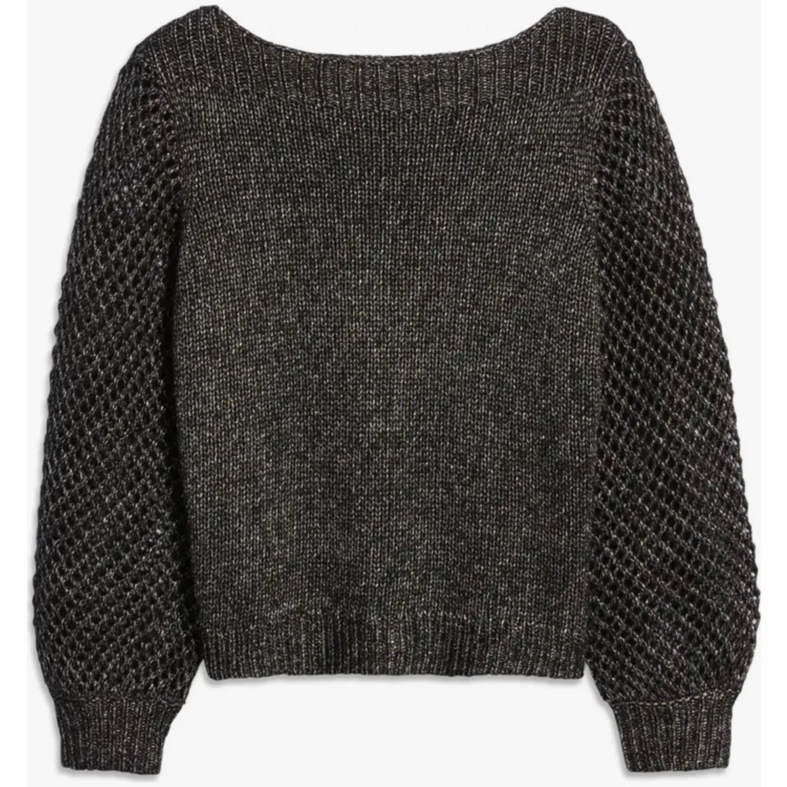 NWT Tommy Bahama Shimmer Balloon Sleeve Black Metallic Wool Blend Sweater - Image 3