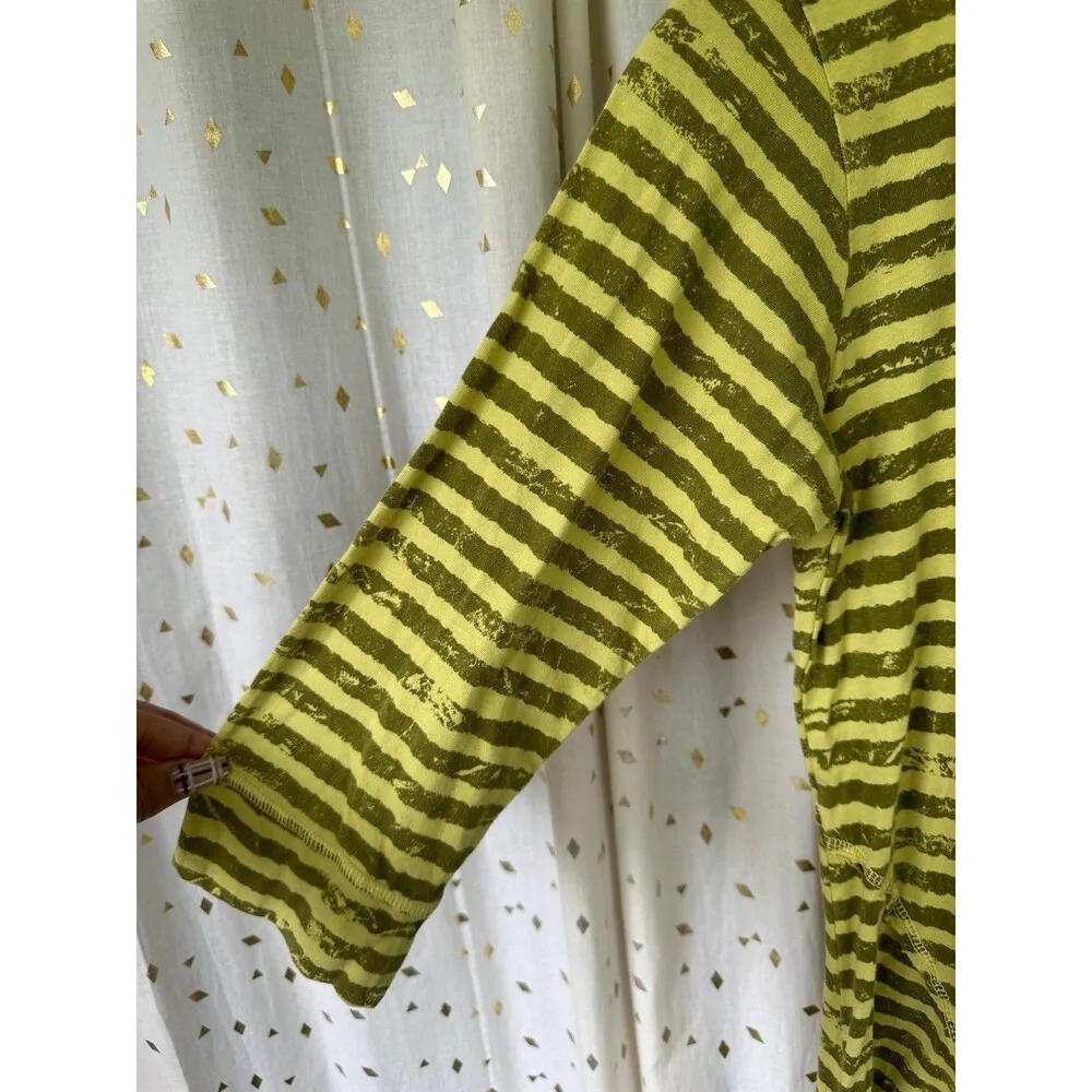 Color Me 100% Cotton CMC Stripe Quarter Sleeve Front Shark Bite Hem Hi - Image 4