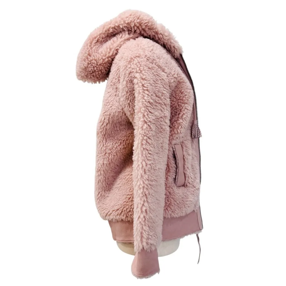 Coach faux shearling pink teddy coat NEW - Image 6