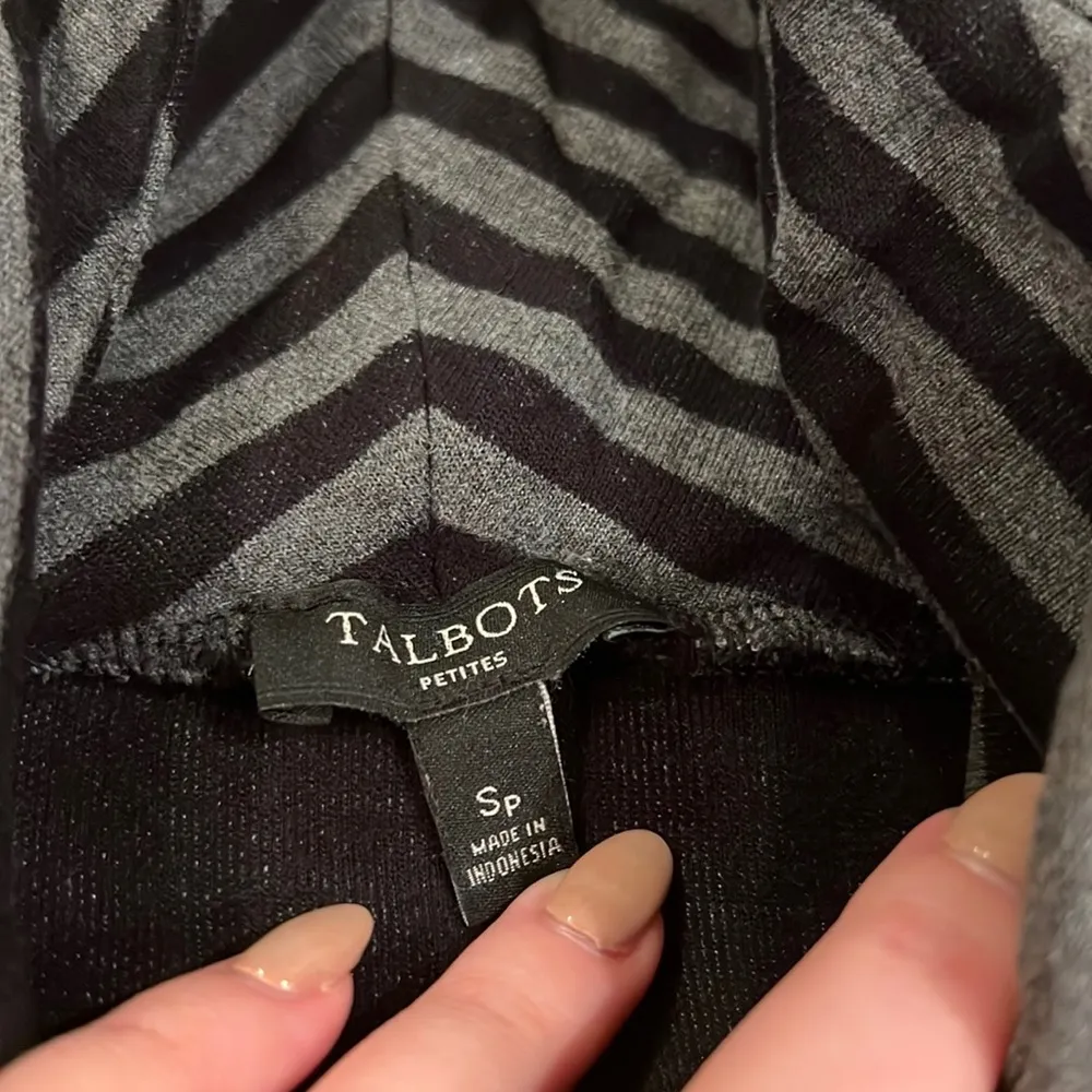 Talbots Petite Black & Grey Turtleneck Sweater - Image 8