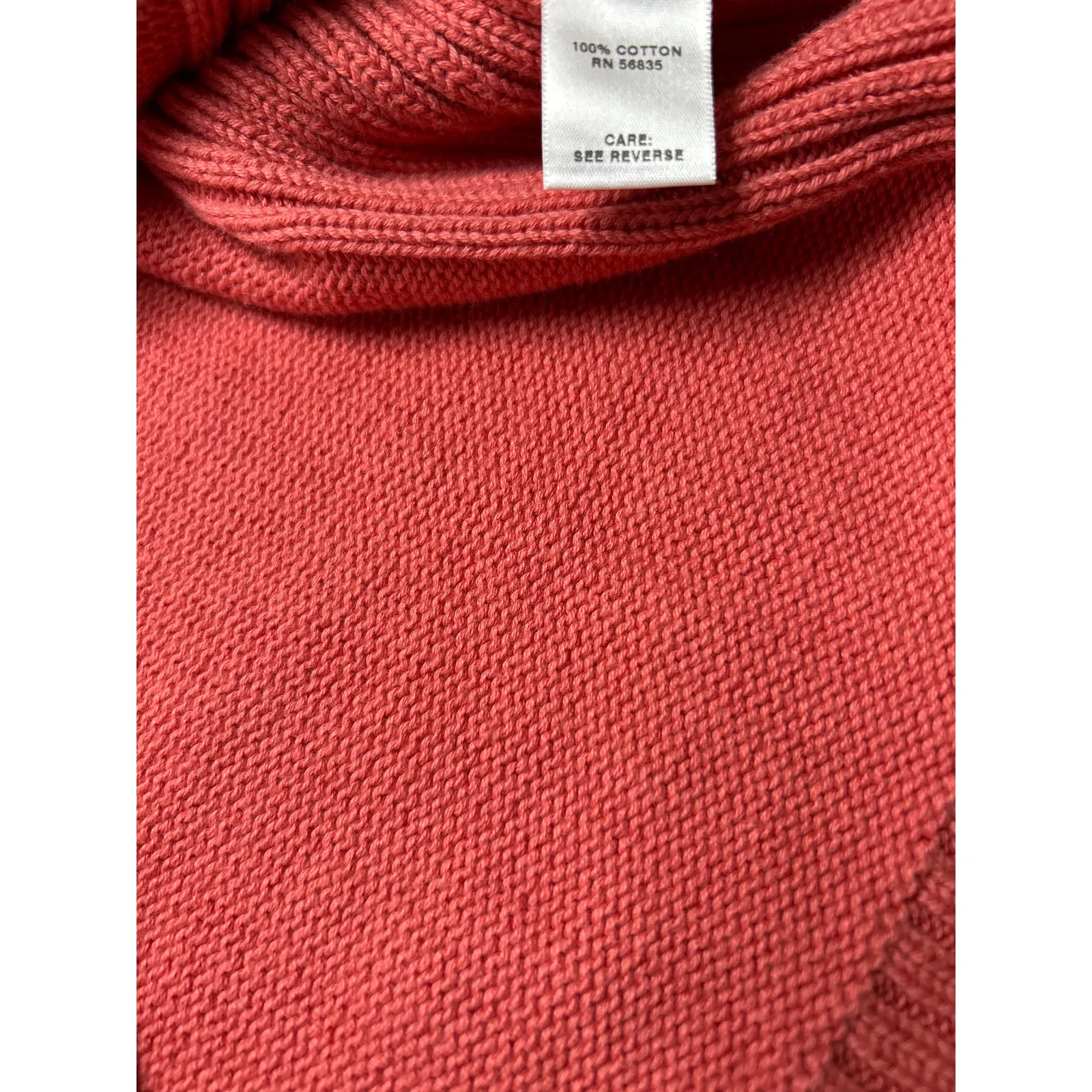 Cabela's women’s 2XL coral 100% cotton V-neck sweater. - Image 5