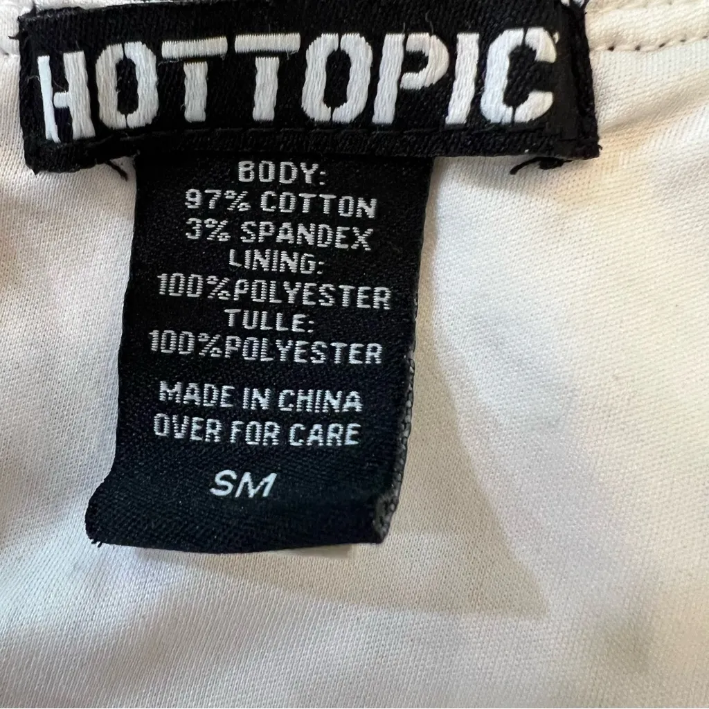 Hot Topic Rose Music Notes Dress Gothic Corset Ruffle Hem Grunge Y2K Fairycore S - Image 13