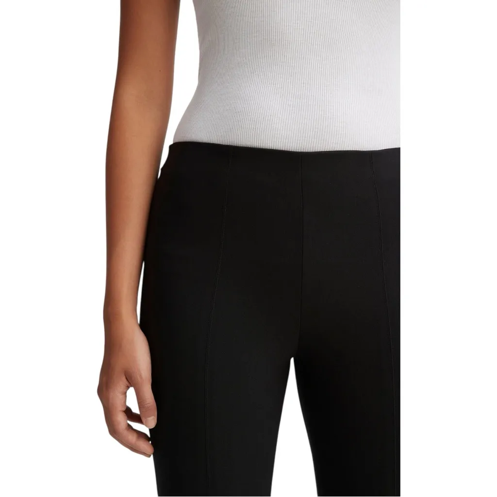 Vince Back Seam Side Slit Black Crop Cigarette Ponte Pull On Pants Medium - Image 2