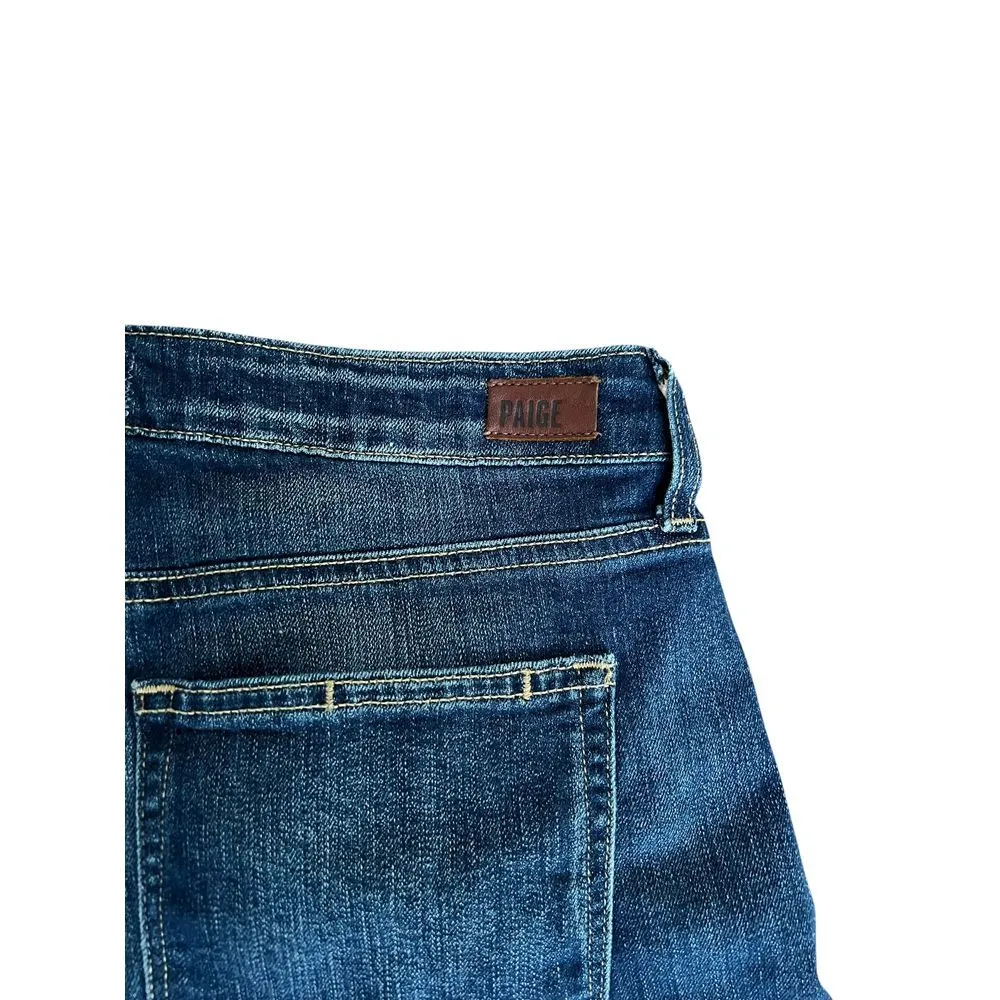 PAIGE Women Size 27 Maribel Destructed Jimmy Jimmy Mid Rise Denim Cut Off Shorts - Image 3