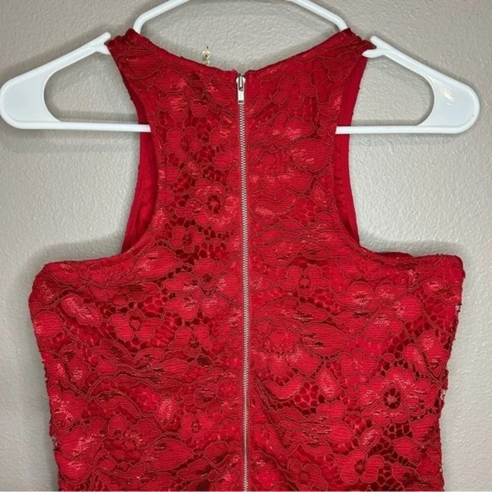 Lovers + Friends red floral lace mini shift dress women's size XS - Image 8