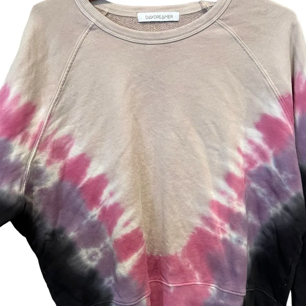 Daydreamer Flying V Varsity Tie Dye Crew Sweatshirt Size Small - Image 5