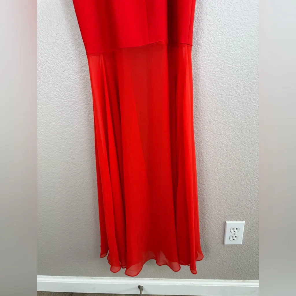 BCBG MaxAzria Ria Criss Cross Front Cutout Gown in Bright Red size 2 $450 - Image 13