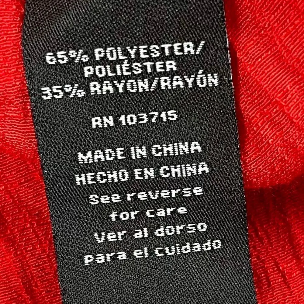 Zac & Rachel Floral Retro Button Up Long Sleeve Top Medium Red - Image 10