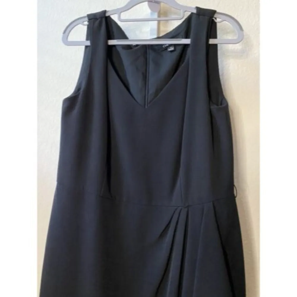 CHETTA B Women's Black Sheath Dress | Sz 12 | Ruffle Sleeveless | Evening Career - Image 7