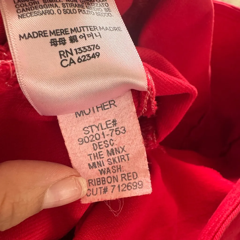 MOTHER Vibrant Red Fabric with Logo Patch - Image 6