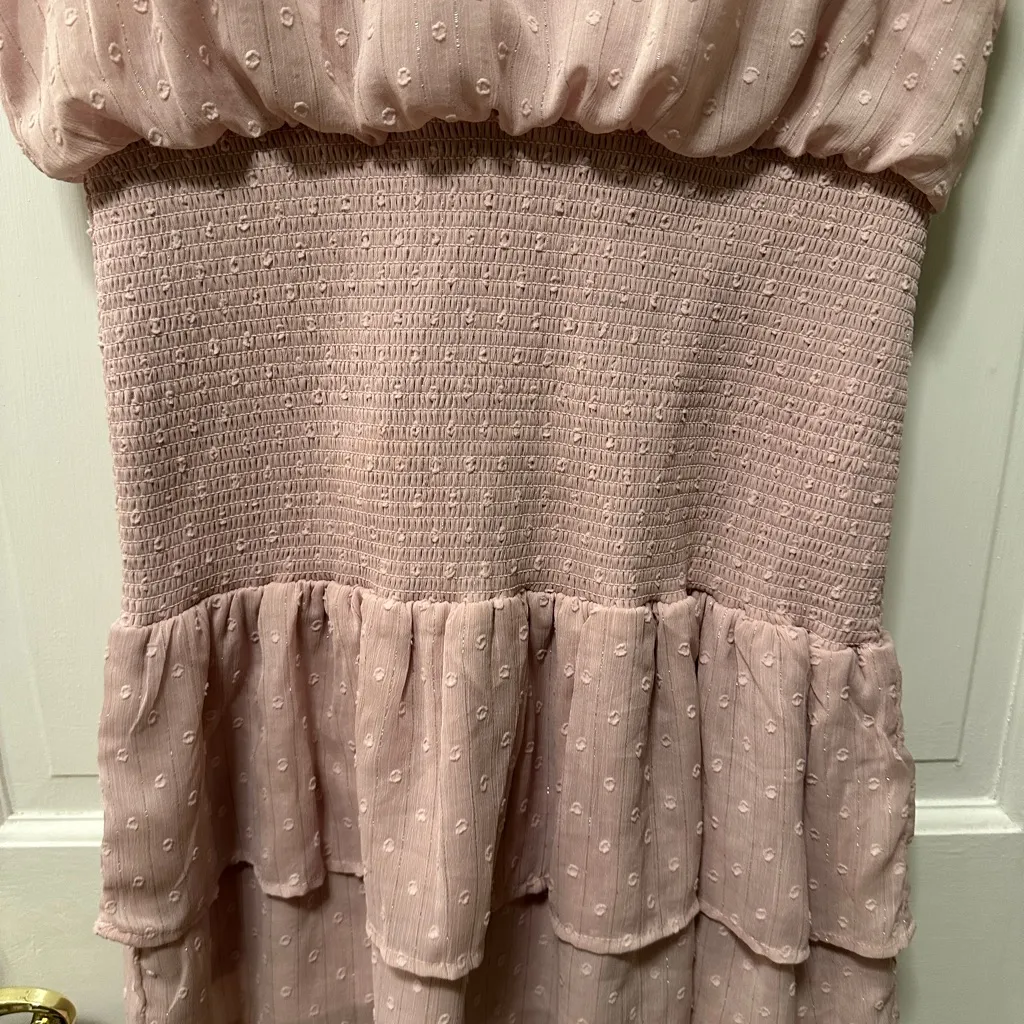 Aqua Smocked Flutter Sleeve Dress‎ - Image 3