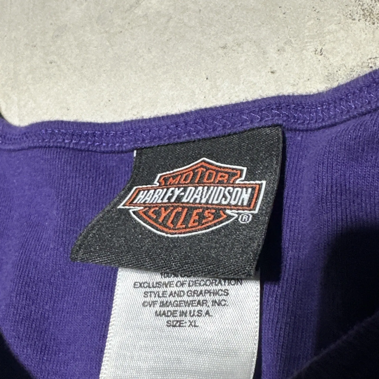 Women's Harley Davidson Tank Top SZ XL Quad Cities Davenport Iowa Purple Biker - Image 5