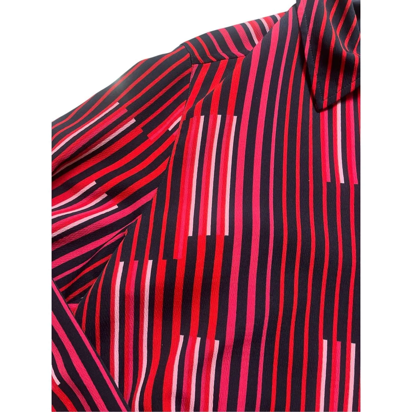 Tan Jay zippered front jacket striped size 14 Red - Image 3