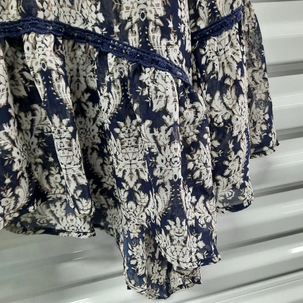 Anthropologie Blu Pepper Womens Blouse Size Small Blue Floral Boho Fairy Cottage - Image 10