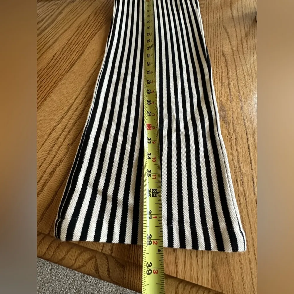 TWOI Design Lab Pin Striped High Waist Straight Leg Pull On Casual Pants Office Black - Image 9