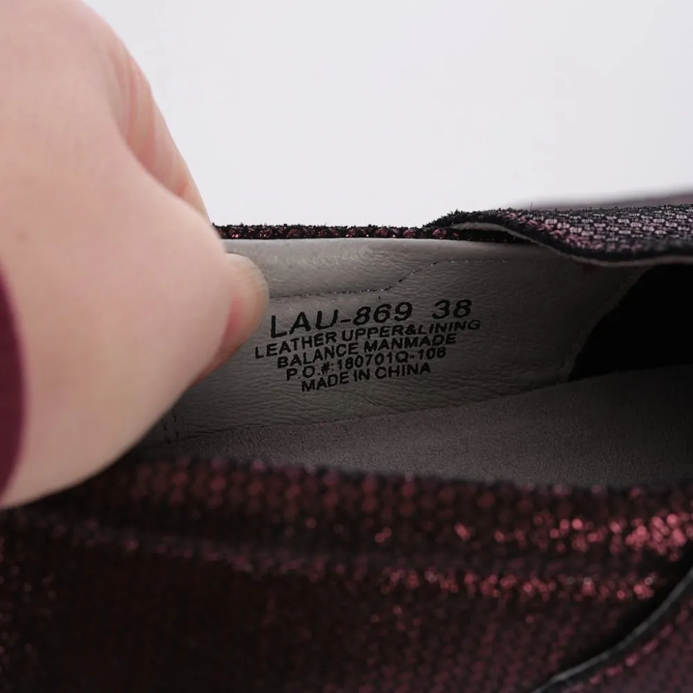 Alegria Lauryn Burgundy Metallic Red Wedge Comfort Clogs Womens Size EU 38 - Image 9