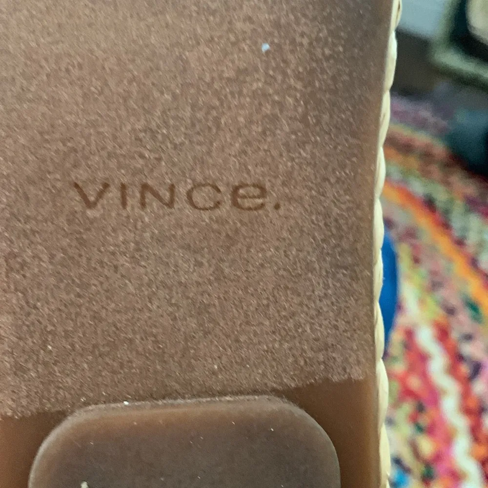 Vince Rumi Tan Natural Raffia Basket Weave Cushioned Sole Slip On Slide Sandal - Image 7