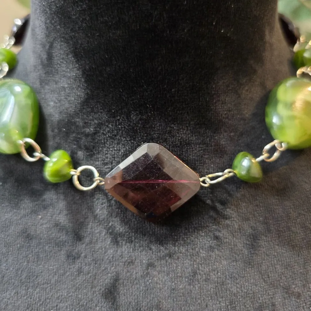 Womens Fashion Green Boulder Opal Stone Necklace Jewelry with Lobster Clasp - Image 3