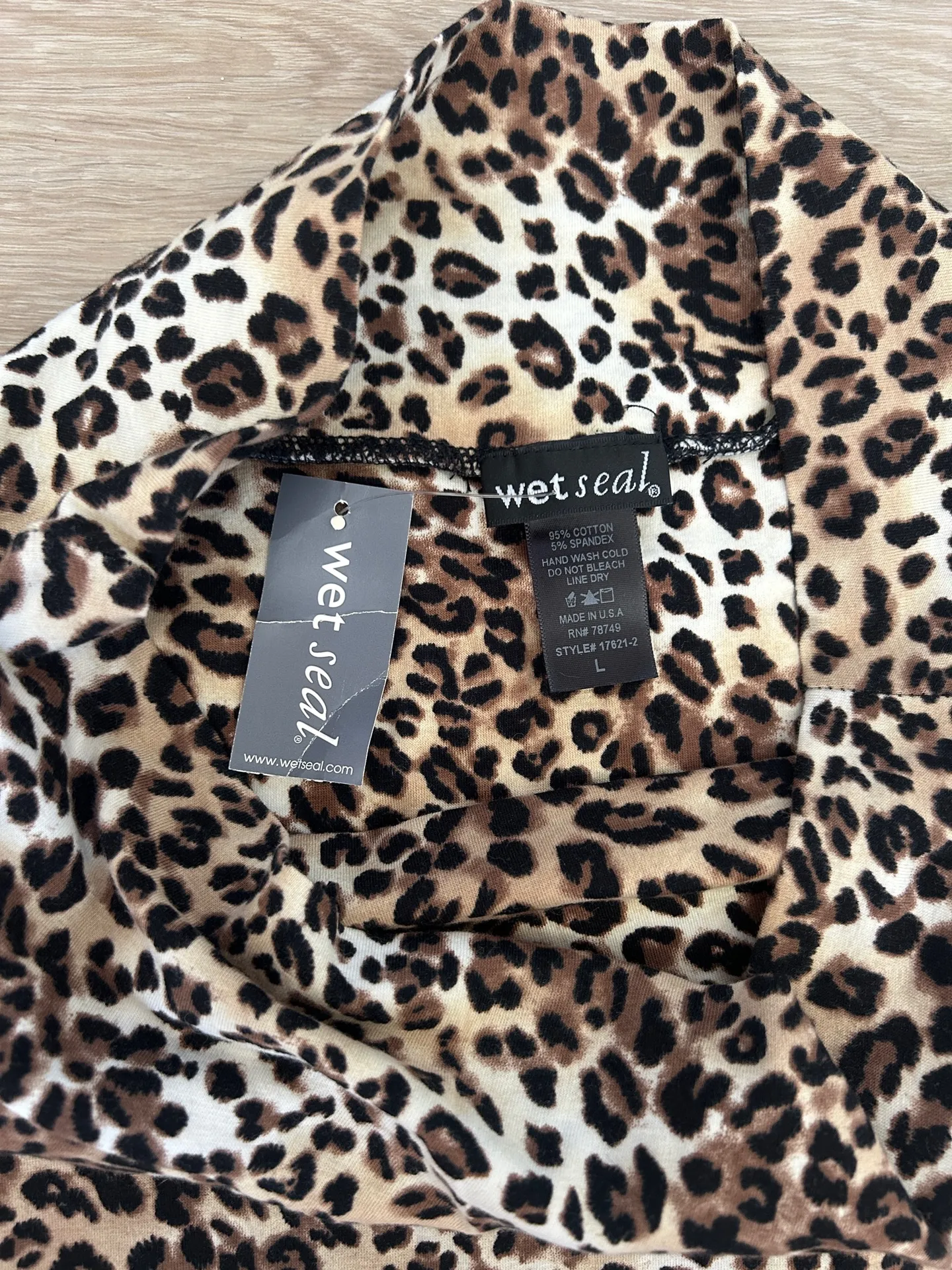 Y2K Wet Seal Leopard Print Mini Skirt — Size L (NWT) - Image 5