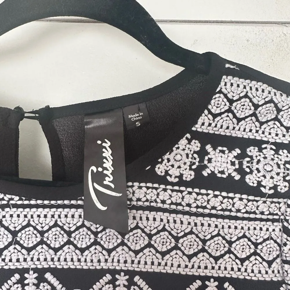 Trixxi Women’s Small Black Patterned Mini Dress - Image 2