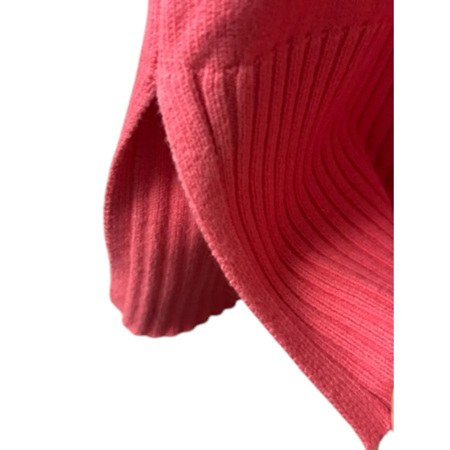 Ann Taylor Loft Pink Crewneck Sweater Ribbed Cuffs & Split Hem Women's Small - Image 2