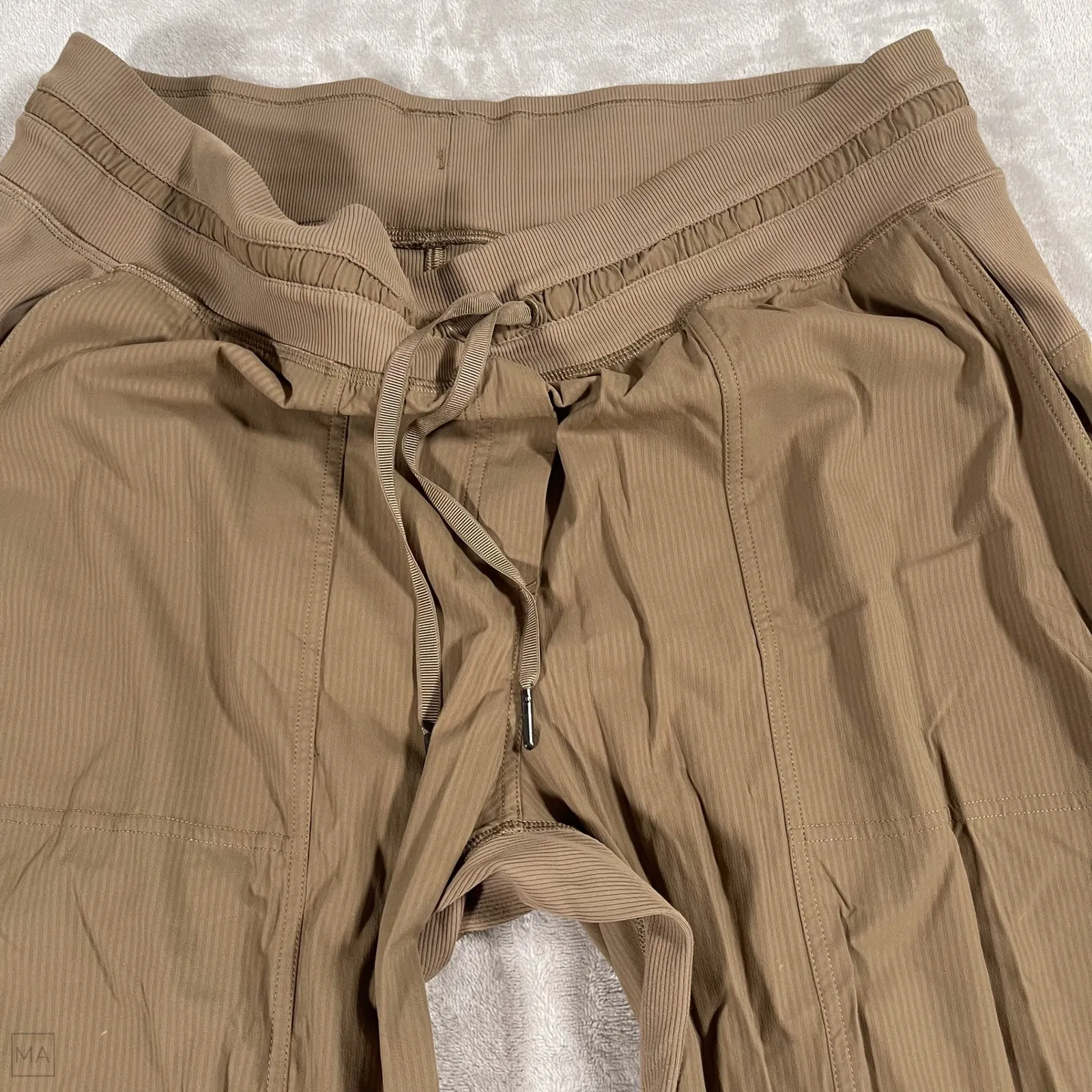 Lululemon Women's Dance Studio Mid Rise Cropped Pants Drawstring 14 Tan - Image 2