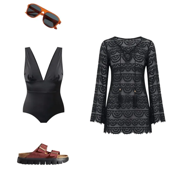 Andie Swim Mykonos Black One Piece Swimsuit Medium - Image 8