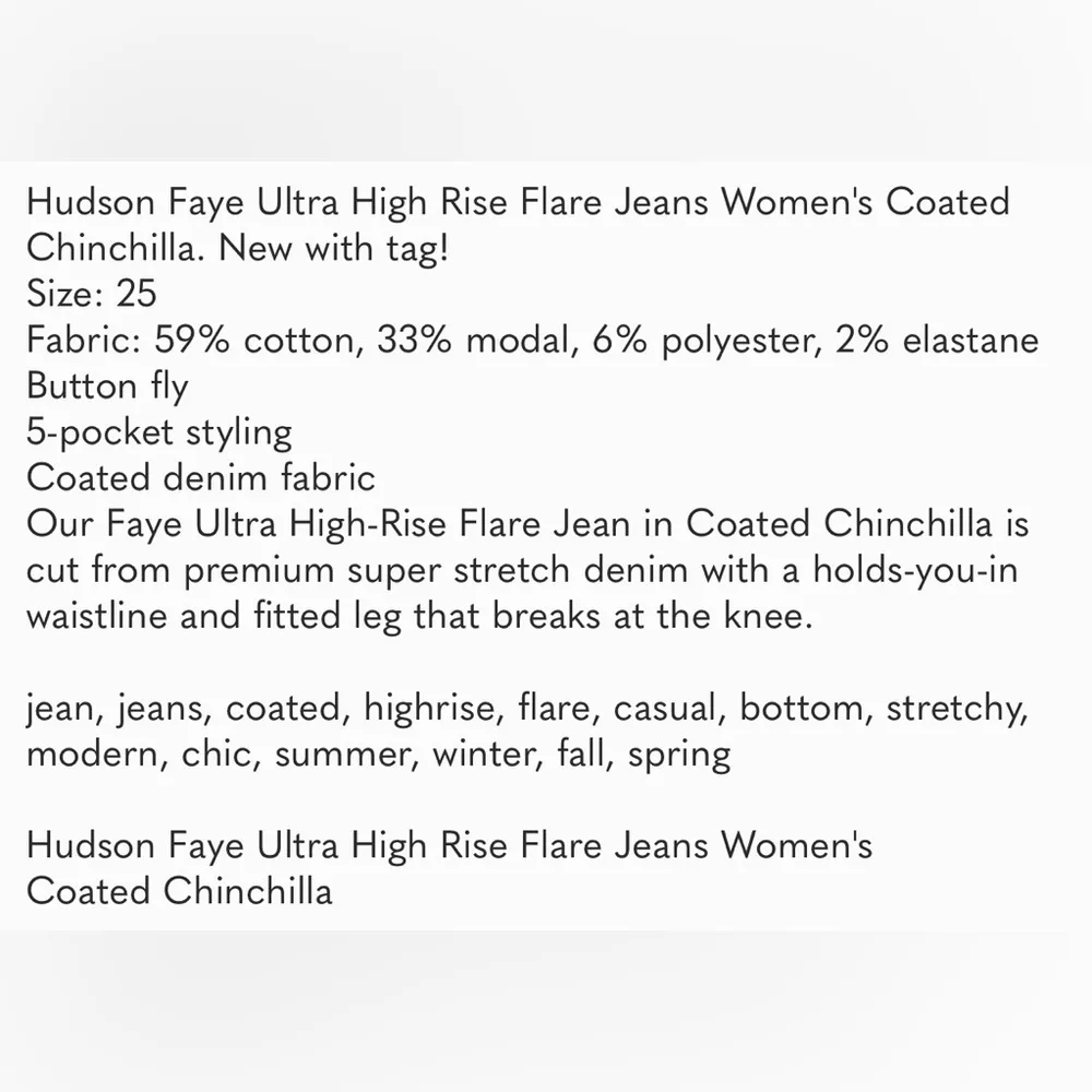 NWOT Hudson Faye high rise flare - Image 7