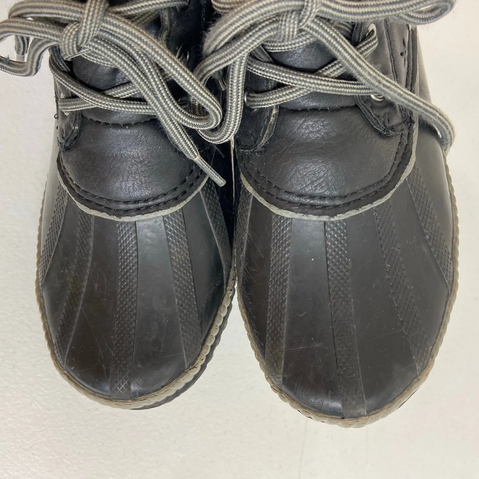 J Sport by Jambu women's gray rubber lace up faux fur lined winter duck boots 6 - Image 8